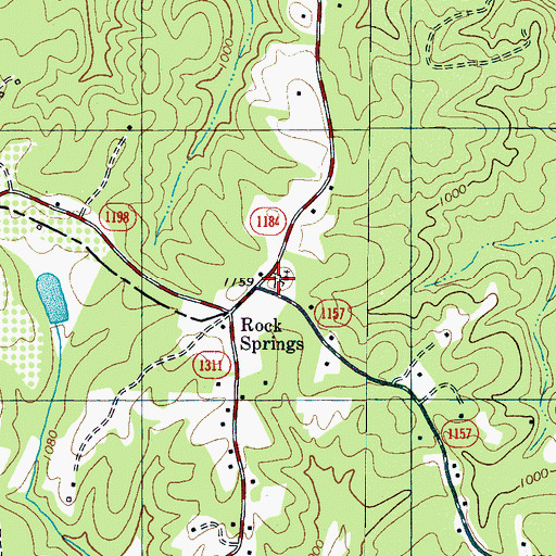 Topographic Map of Rock Springs Cemetery, NC