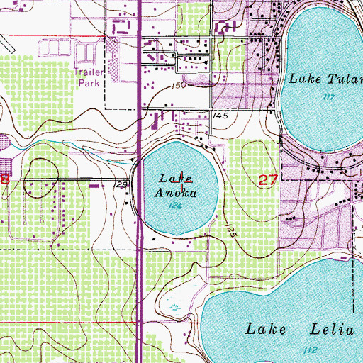 Topographic Map of Lake Anoka, FL