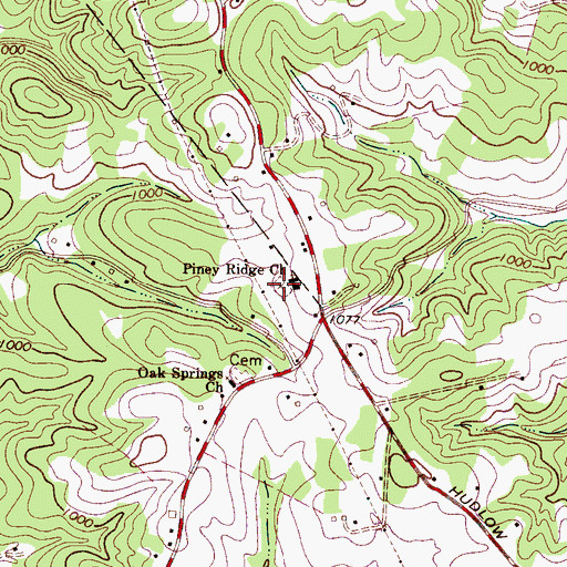Topographic Map of Piney Ridge Church Cemetery, NC