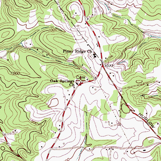 Topographic Map of Oak Springs Church Cemetery, NC
