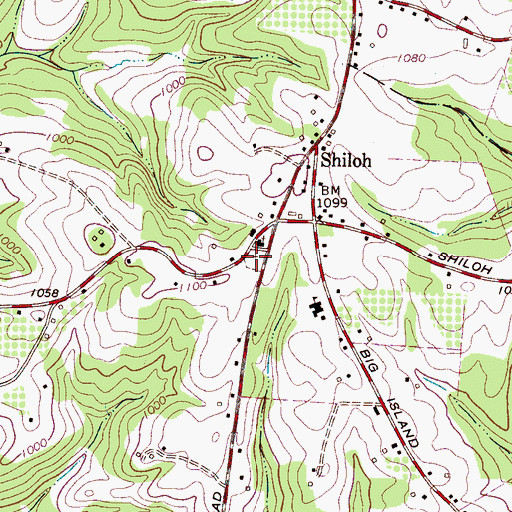 Topographic Map of Shiloh Baptist Cemetery, NC