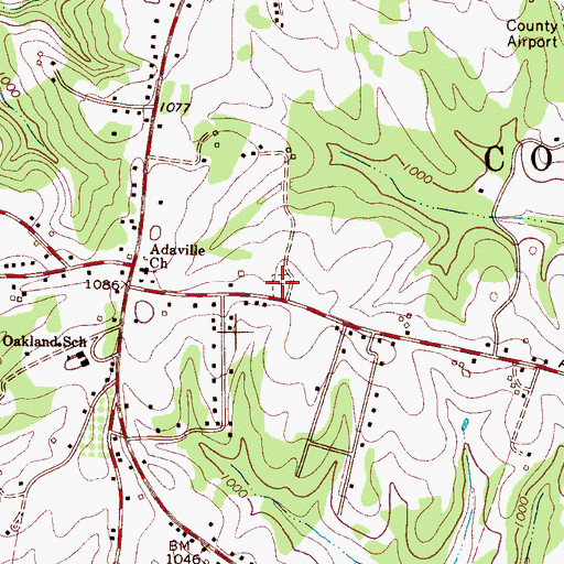Topographic Map of Adaville Baptist Church Cemetery, NC