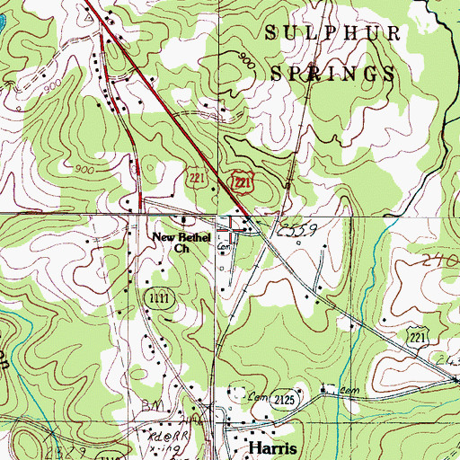 Topographic Map of New Bethel Baptist Cemetery, NC