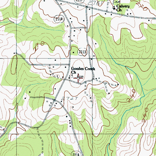 Topographic Map of Goodes Creek Cemetery, NC