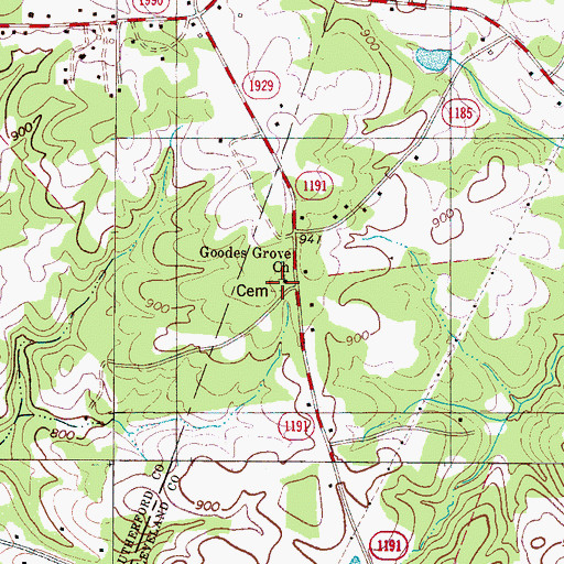 Topographic Map of Goodes Grove Church, NC