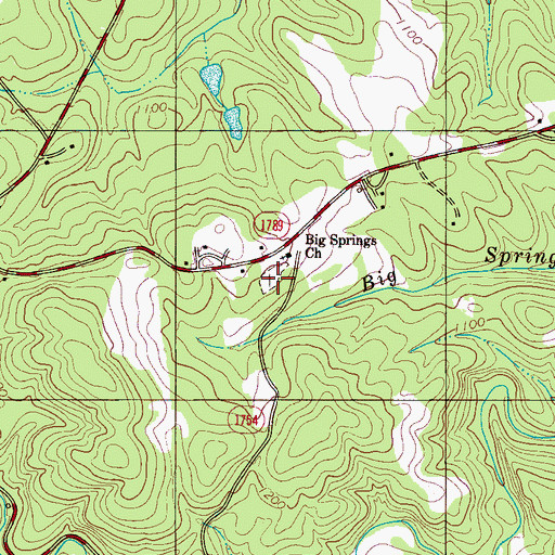 Topographic Map of Big Springs Church Cemetery, NC
