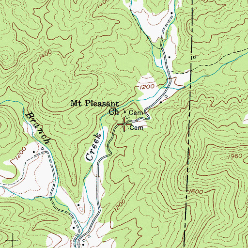Topographic Map of Mount Pleasant Church Cemetery, NC