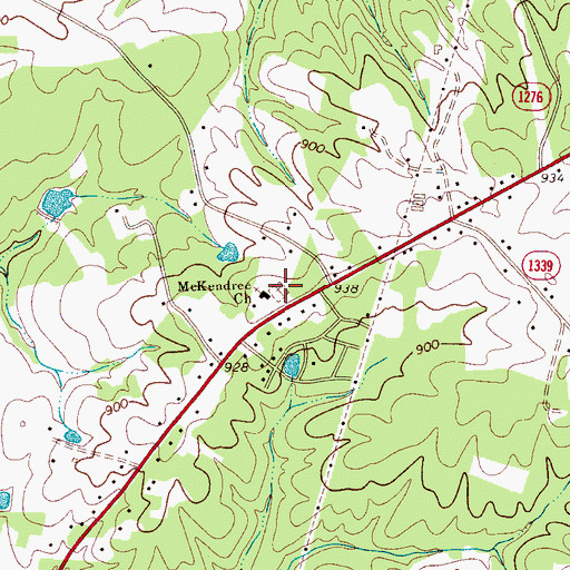 Topographic Map of McKendree Church Cemetery, NC