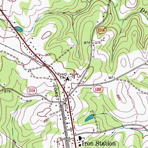 Topographic Map of Pearl Church Cemetery, NC