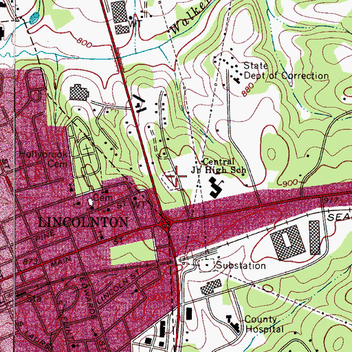 Topographic Map of Moores Chapel Cemetery, NC