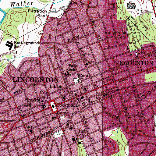 Topographic Map of Saint Lukes Cemetery, NC