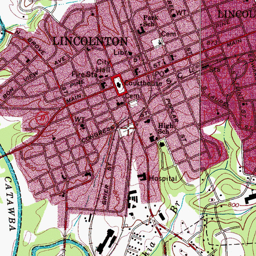 Topographic Map of Old Methodist Church Cemetery, NC