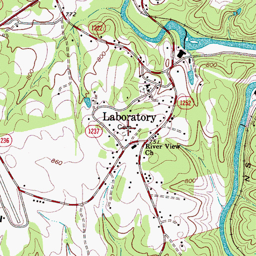 Topographic Map of Laboratory Methodist Church Cemetery, NC