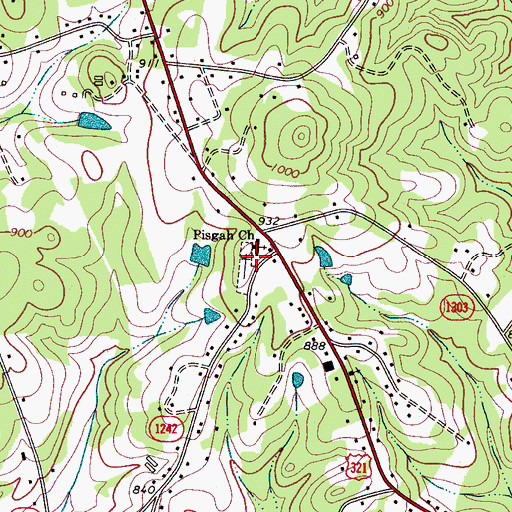 Topographic Map of Pisgah Church Cemetery, NC
