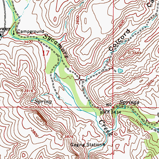 Topographic Map of Colcord Canyon, AZ