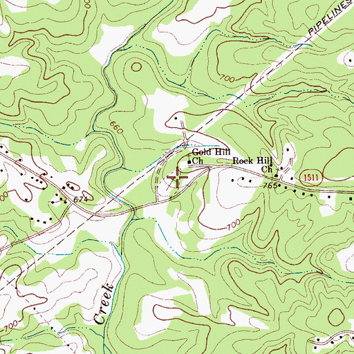 Topographic Map of Gold Hill Church Cemetery, NC