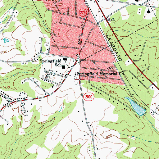 Topographic Map of Springfield Memorial Church Cemetery, NC