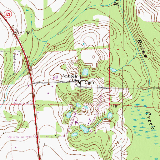 Topographic Map of Antioch Church, FL