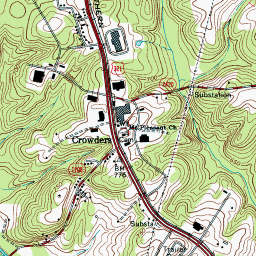 Topographic Map of Mount Pleasant Church Cemetery, NC