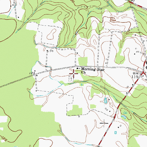 Topographic Map of Morning Star Cemetery, NC