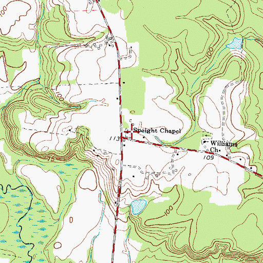 Topographic Map of Speight Chapel Cemetery, NC