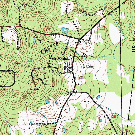 Topographic Map of Mount Moriah Baptist Church Cemetery, NC