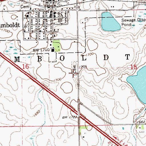 Topographic Map of Saint Ann's Cemetery, SD