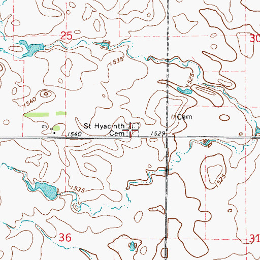 Topographic Map of Saint Hyacinth Cemetery 2, SD