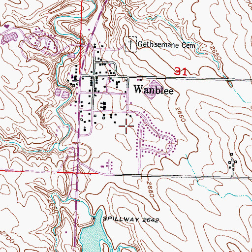 Topographic Map of Catholic Mission Cemetery, SD