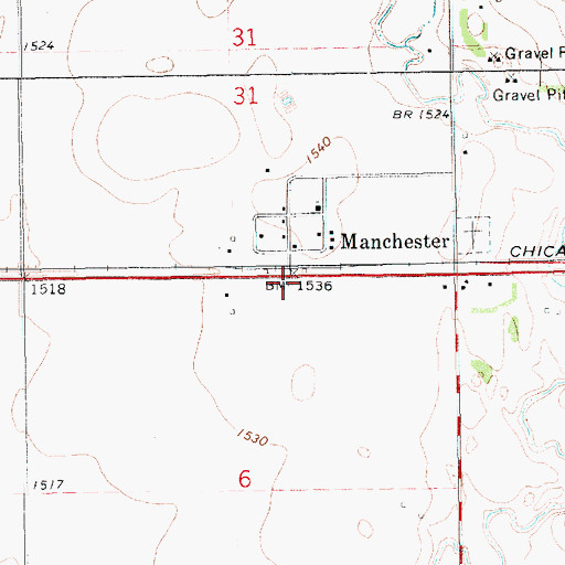 Topographic Map of Dow Cemetery, SD