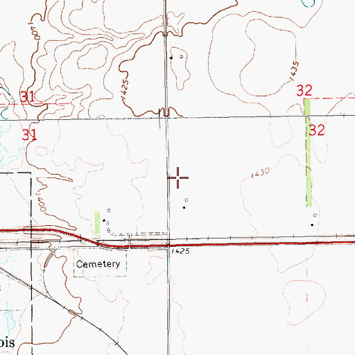Topographic Map of Iroquois Cemetery Mound, SD