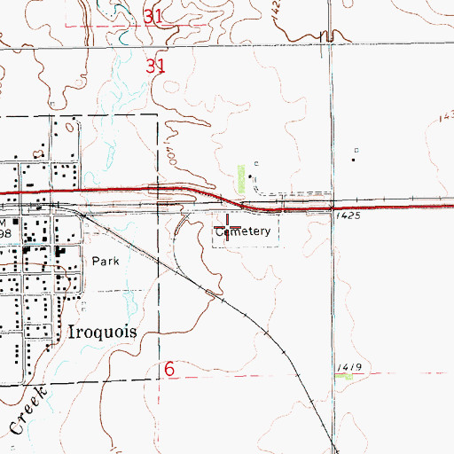 Topographic Map of Maplewood Cemetery, SD