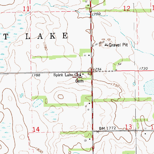 Topographic Map of German Presbyterian Cemetery, SD