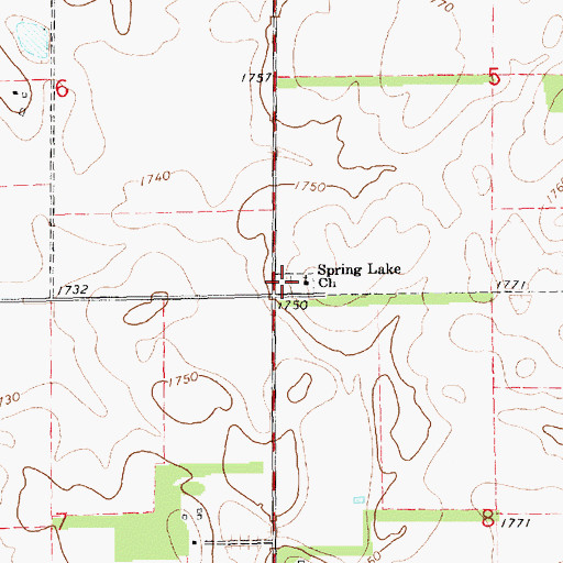 Topographic Map of Spring Lake Covenant Cemetery, SD