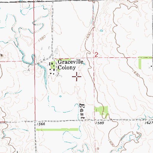 Topographic Map of Gracevale Colony Cemetery, SD