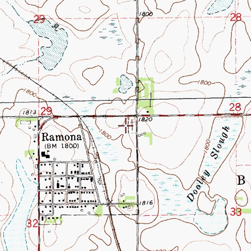 Topographic Map of Saint William Church Cemetery, SD