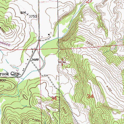 Topographic Map of Crook City Cemetery, SD