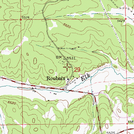 Topographic Map of Roubaix Cemetery, SD