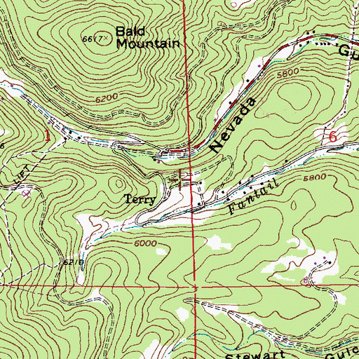 Topographic Map of Terry Cemetery, SD