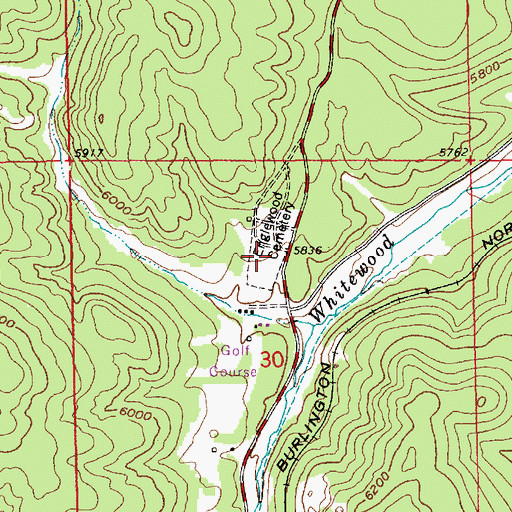 Topographic Map of Holy Cross Cemetery, SD
