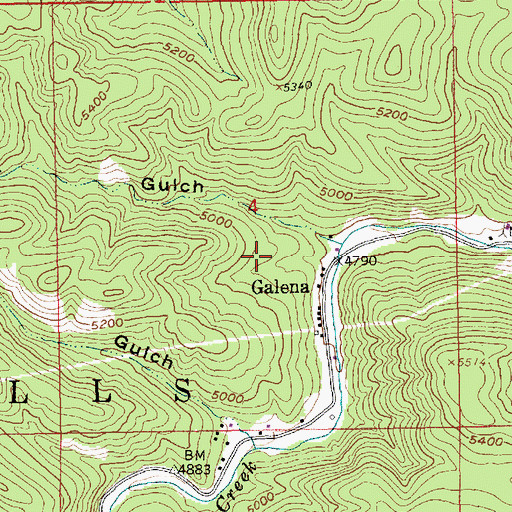 Topographic Map of Galena Cemetery, SD