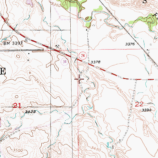Topographic Map of Rodeo Grounds Cemetery, SD