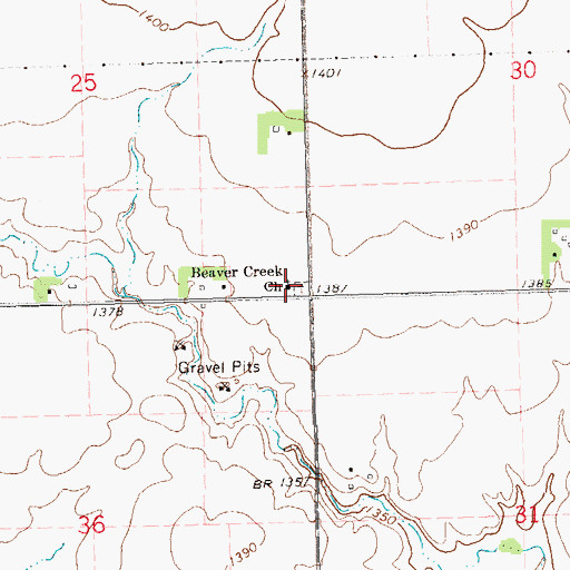 Topographic Map of Beaver Creek Lutheran Cemetery, SD