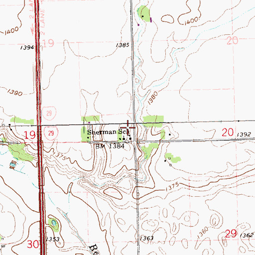 Topographic Map of Faith LaValley Cemetery, SD