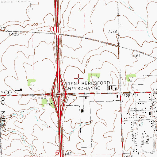 Topographic Map of Larsen Cemetery, SD