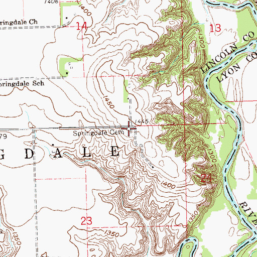Topographic Map of Springdale Cemetery, SD
