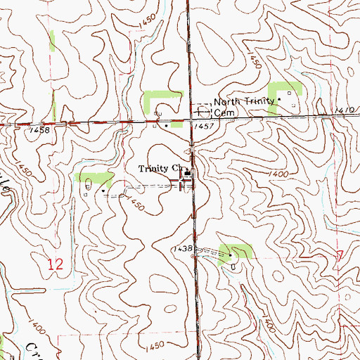 Topographic Map of Trinity Lutheran Cemetery South, SD