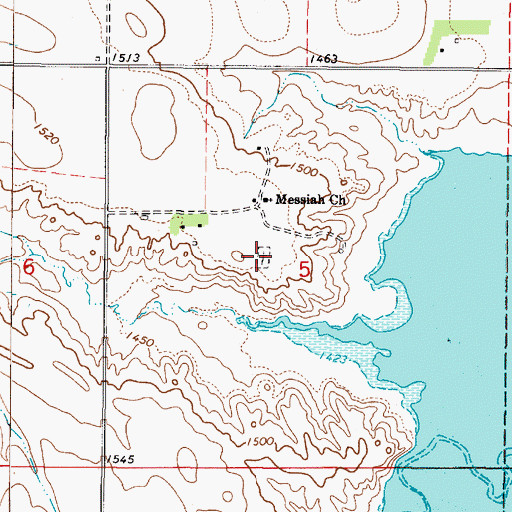 Topographic Map of Messiah Episcopal Cemetery, SD