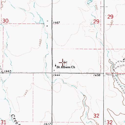 Topographic Map of Saint Albans Church Cemetery, SD