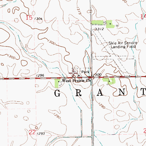 Topographic Map of West Prairie Lutheran Cemetery, SD